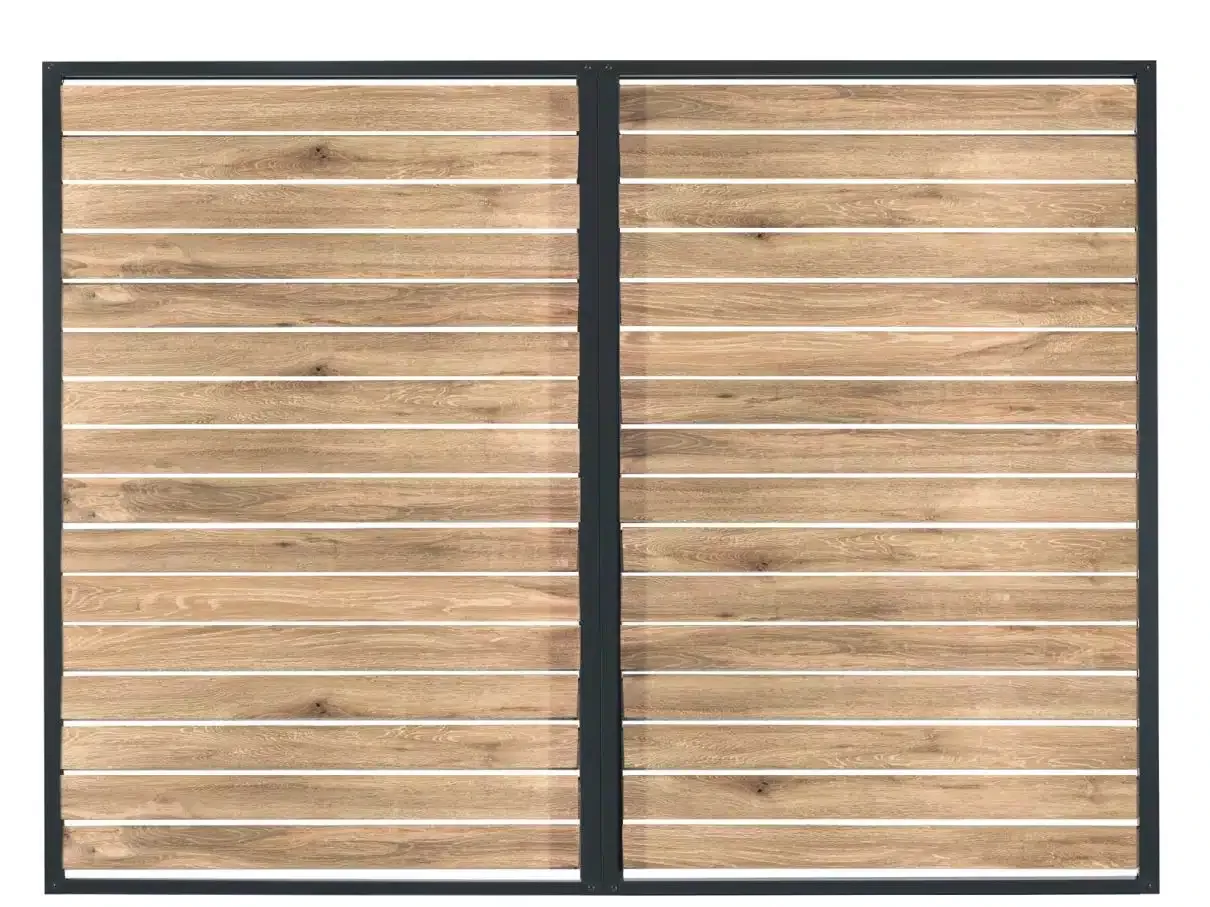 Sichtschutz mit Aluminiumlattung (Rhombus) Holzdekoroptik
