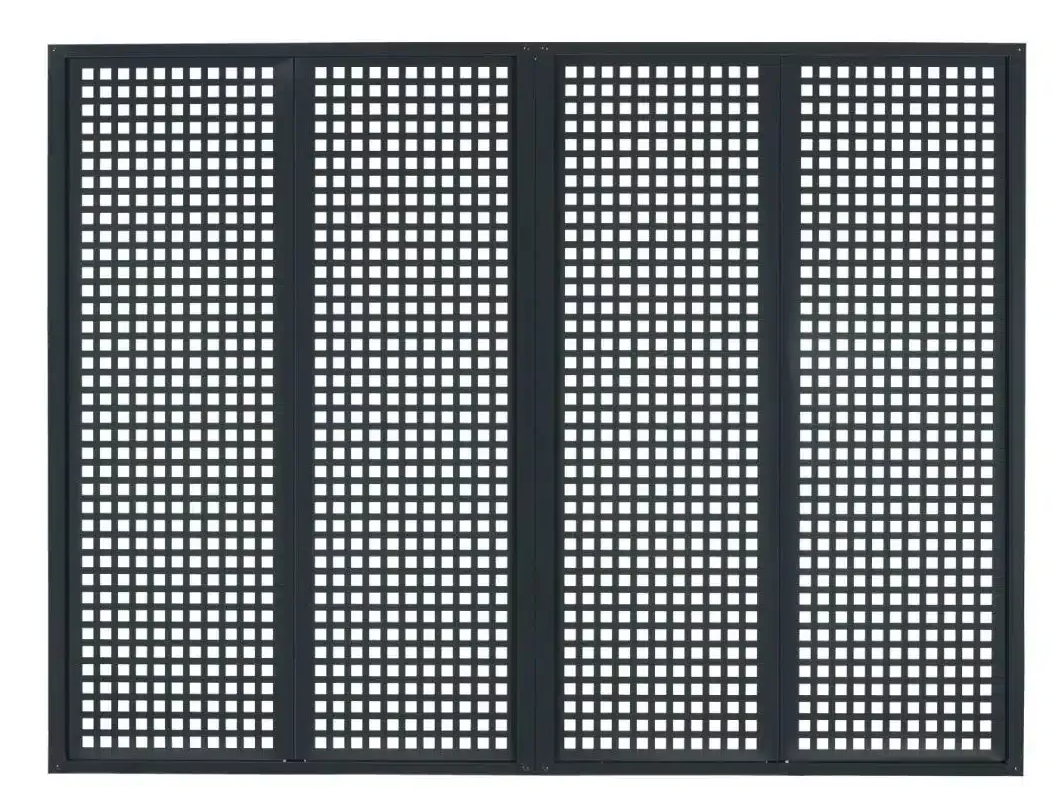 Sichtschutzelement aus Stahl mit Quadratlochung